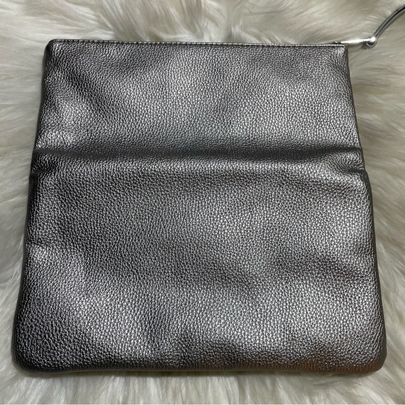NWOT- The Drop - Super Soft Champagne Leather Fold Over Clutch #H-16 - Picture 4 of 6
